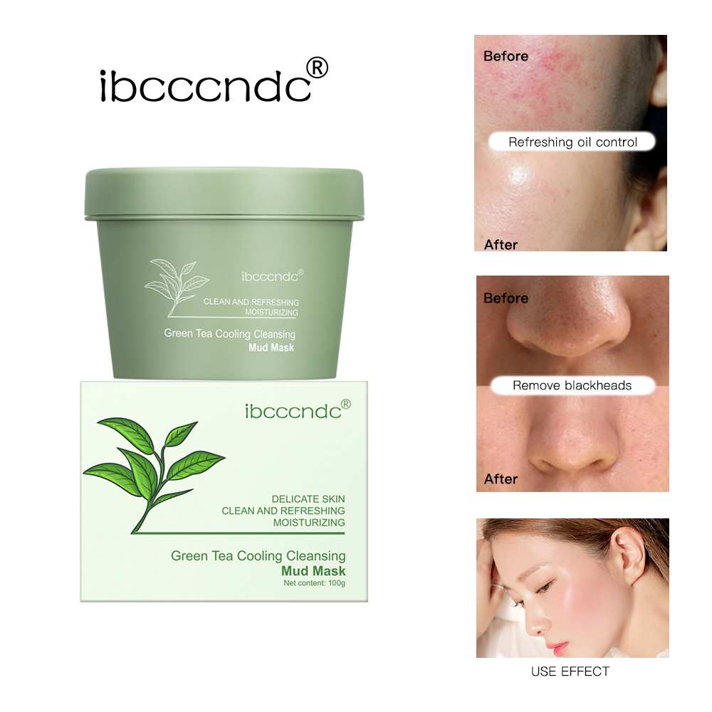 Green Tea Cleansing Clay Mask - ชาเขียวโคลนมาส์กบํารุงผิวธรรมชาติทําความสะอาดรูขุมขนบํารุงผิว Clay Face Mask Face Skin