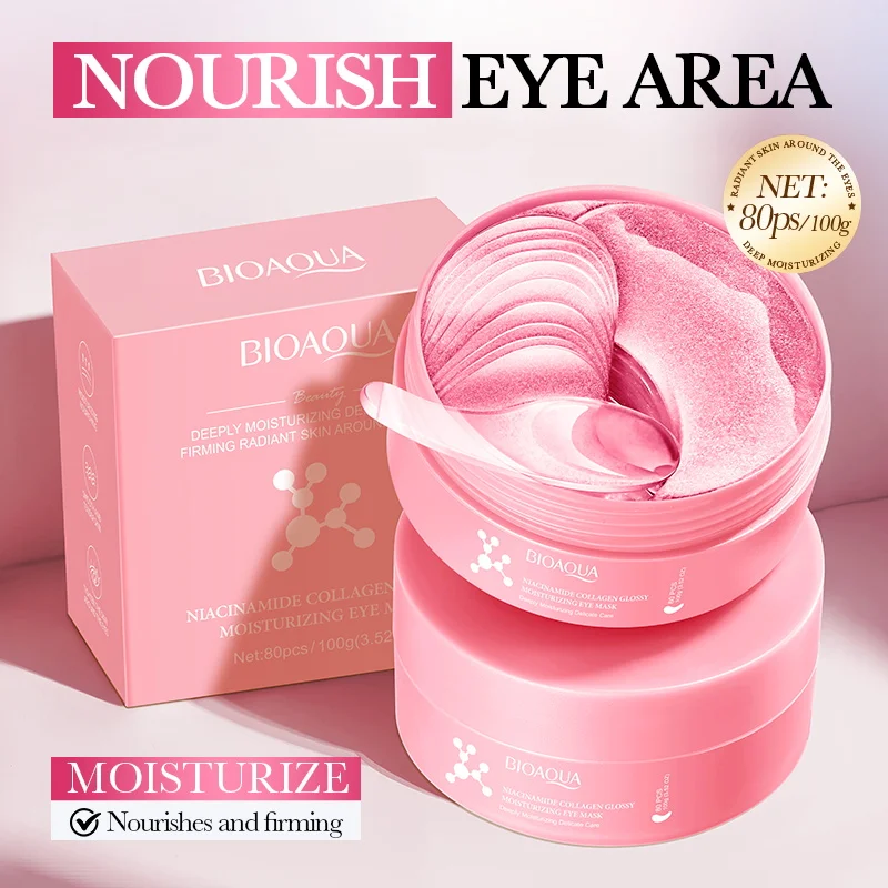 Collagen Under Eye Patches - 80 ชิ้น มาสก์ใต้ตาไนอะซินาไมด์คอลลาเจน ลดอาการบวม ลดริ้วรอย ให้ความชุ่มชื้น