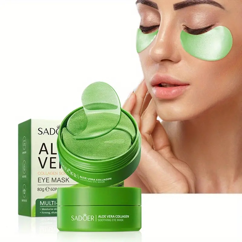 Collagen Under Eye Patches - แผ่นมาส์กรอบดวงตาคอลลาเจนว่านหางจระเข้ 60 ชิ้น - สูตรไม่ก่อให้เกิดอาการแพ้ ให้ความชุ่มชื้นอย่างล้ำลึก
